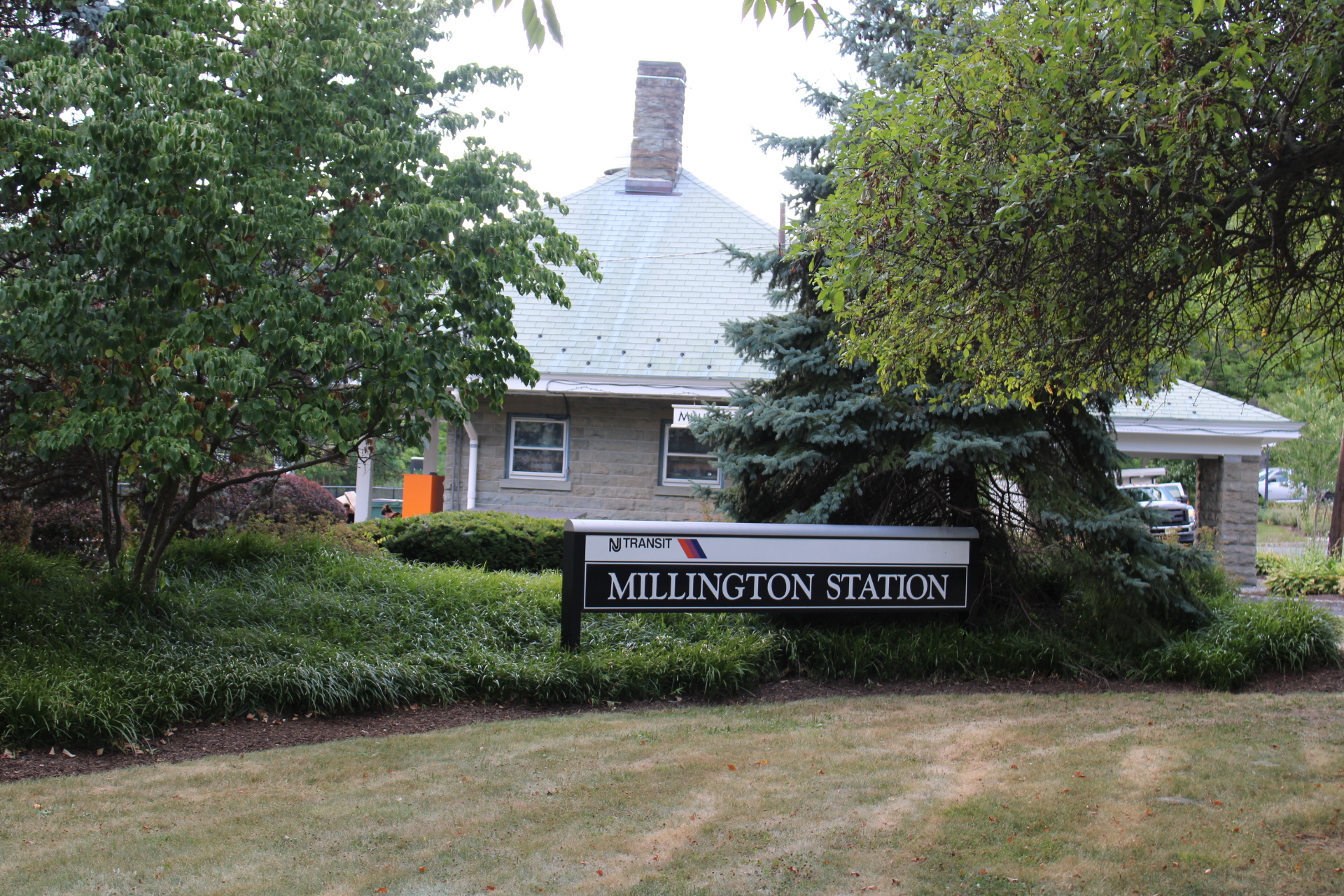 Exterior of Millington Station in Long Hill, New Jersey.