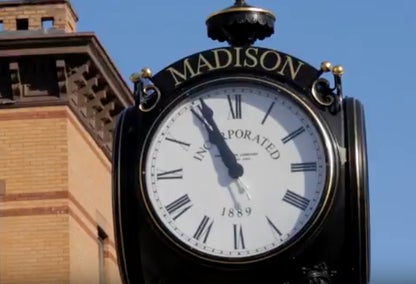 1889 historic clock in Madison Borough, NJ