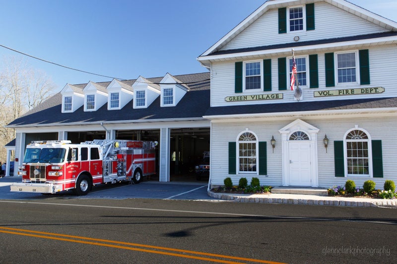 Outside the Green Village Fire Department headquarters in Chatham Township, New Jersey