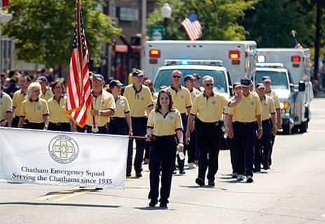 A street parade in honour of the Chatham Emergency Squad in Chatham Township, New Jersey