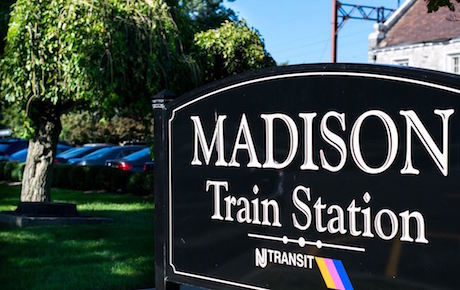 Madison train station sign